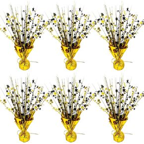 6 Pack Metallic Foil Spray Centerpiece Star Table Decoration Burst Table Centerpieces for Birthday Wedding Anniversary Graduation Holiday Party Supplies Decor, Silver Blue