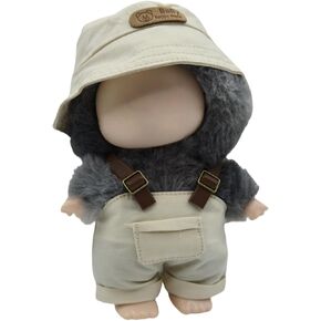 Stylish Kawaii Overalls Outfit Set 2 Pieces Bib Pants Clothes for Dolls,Cute Doll Clothing Set Replacement Suitable for 15cm 17cm Doll Accessories (NO Doll),Blue