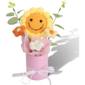 Crochet Flowers Sunflower: Graduation Flower Knitted Sunflower Handmade for Mother's Day Home Decor