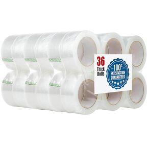 2 Inch x 110 Yards Packing Tape（36 Rolls）, Clear Shipping Tape for Boxes, Strong Adhesive for Packaging, Sealing, Moving, Storage