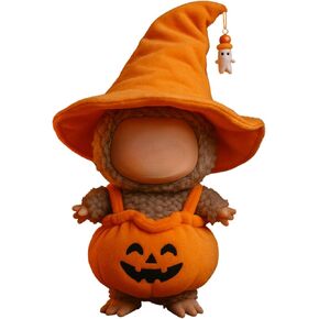 2-Piece Halloween Costume Set for 15cm 17cm Dolls Pumpkin Dress Witch Hat Gift Party Decoration (No Doll) (Pumpkin Set Orange Hat)