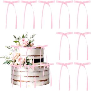 30 Pack Bow Cake Toppers Black Bows for Cake Coquette Themed Bow Cupcake Toppers Black Bow Birthday Decorations for Baby Shower Birthday Wedding Bachelorette Party Supplies