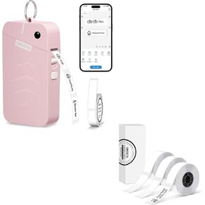 ORGSTA S001 Label Maker Machine with Tape, Portable Bluetooth Label Maker for Home and Office Organization, Thermal Label Printer with 3 Roll Label Maker Tape - White