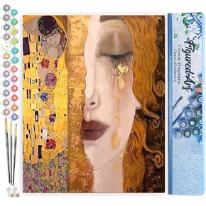 Figured'Art Paint by Numbers for Adults Gustav Klimt 16"x20" - Craft Art Painting DIY Kit Rolled Canvas Without Frame