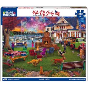 White Mountain - 4th of July - 1000 Piece Jigsaw Puzzle for Adults, Children, + Grandparents