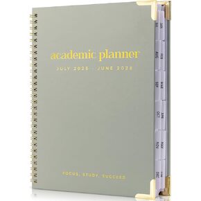 Aesthetic 2025-2026 Academic Planner - A Beautiful 7 x 10" Daily Planner for Women or Men with Weekly & Monthly Spreads For The 25-26 School Year - Modern Calendar Runs From July 2025, June 2026