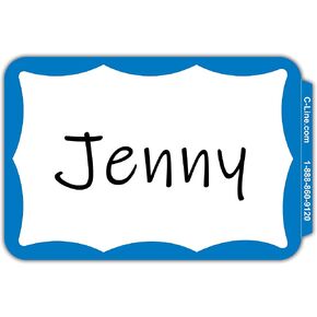 C-Line Pressure Sensitive Peel and Stick Name Badges, Green Border, 3.5 x 2.25 Inches, 100 per Box (92263) in Kuwait