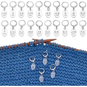 BENECREAT 20Pcs Oval Number Stitch Markers, Clear Acrylic Crochet Stitch Marker Charms with 304 Stainless Steel Clasps for Knitting Weaving Sewing Accessories Quilting