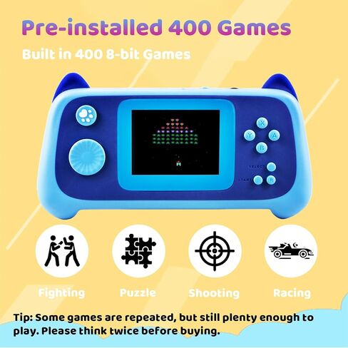 Handheld Retro Game Console Built-in 400 Games, Travel-Friendly Gaming Console with Long Battery Life, Plug and Play Video Game Console for Kids Adults, Birthday for Boy Girl in Kuwait