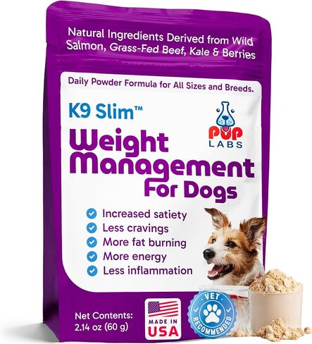 K9 Slim Dog Weight Loss Supplement, Natural Weight Management Dog Food Topper for Less Cravings, More Fat Burning and Energy, 2.14 oz Bag in Saudi Arabia