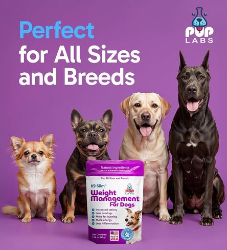 K9 Slim Dog Weight Loss Supplement, Natural Weight Management Dog Food Topper for Less Cravings, More Fat Burning and Energy, 2.14 oz Bag in Saudi Arabia