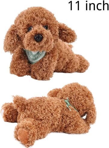 Dog Stuffed Animal, Golden Doodle Puppy Plush Toy with Realist Weighted Soft Dog Stuffed Gift for Kids，11 inches (Brown Color) in Saudi Arabia