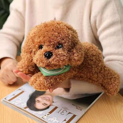 Dog Stuffed Animal, Golden Doodle Puppy Plush Toy with Realist Weighted Soft Dog Stuffed Gift for Kids，11 inches (Brown Color) in Saudi Arabia
