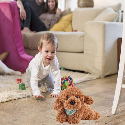 Dog Stuffed Animal, Golden Doodle Puppy Plush Toy with Realist Weighted Soft Dog Stuffed Gift for Kids，11 inches (Brown Color) in Saudi Arabia