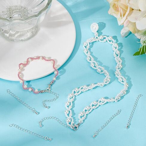 Beebeecraft 1 Box 20pcs سوار سلاسل موسع Bulk 925 Sterling الفضة المطلية النحاس النحاس النحاس المسيل للدموع سحر تمديد السلاسل Crb tails لتصنيع المجوهرات أساور القلادات. in Kuwait