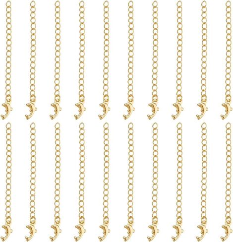 Beebeecraft 1 Box 20pcs سوار سلاسل موسع Bulk 925 Sterling الفضة المطلية النحاس النحاس النحاس المسيل للدموع سحر تمديد السلاسل Crb tails لتصنيع المجوهرات أساور القلادات. in Kuwait
