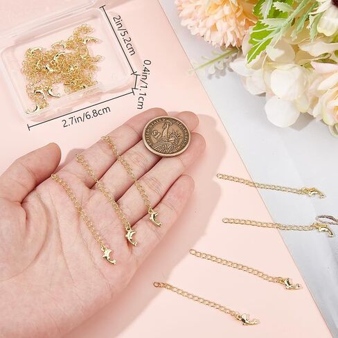 Beebeecraft 1 Box 20pcs سوار سلاسل موسع Bulk 925 Sterling الفضة المطلية النحاس النحاس النحاس المسيل للدموع سحر تمديد السلاسل Crb tails لتصنيع المجوهرات أساور القلادات. in Kuwait