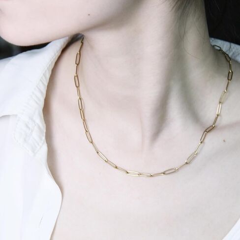 exway 5 pcs paperclip charm charm chain 18inch Stainch Stains Steel Sliver Stawlaces kit with clasps clasps for crafts diy women making make in Kuwait