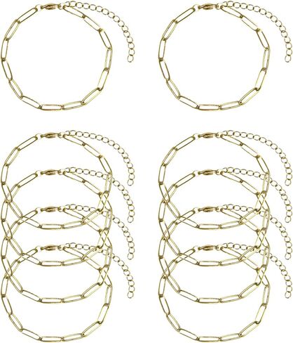 Exway 10 Pcs Snake Charm Bracelet Chain 7.5 Inch Sliver Chain Bracelet Kit with Lobster Clasps for Crafts DIY Women Jewelry Making in Kuwait