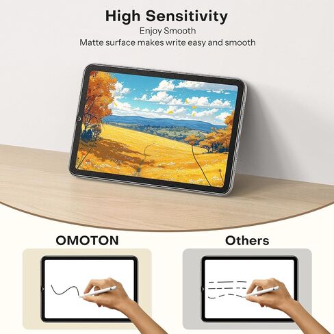 OMOTON [2 Pack] Screen Protector Compatible with iPad 9th 8th 7th Generation (10.2 Inch, iPad 9/8/7, 2021&2020&2019) Tempered Glass/Apple Pencil Compatible in Kuwait