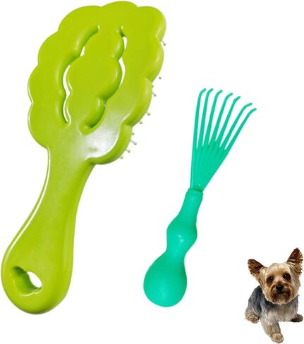 Cloud-Shaped Soft Bristle Puppy Brush for Small Dogs - Yorkie, Shih Tzu, Maltese, and Toy Poodles Grooming Tool with Detachable Lint Comb and Gift Box （Pink） in Saudi Arabia