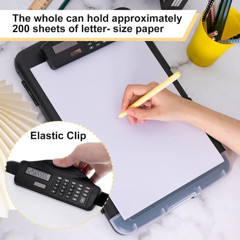 Geyoga 1 Pack Calculator Clipboard with Storage 14 x 10 x 2.6 Inches File Folder Plastic Storage Clipboard Letter Size File Folder with Low Profile Clip for School Classroom Office in Saudi Arabia