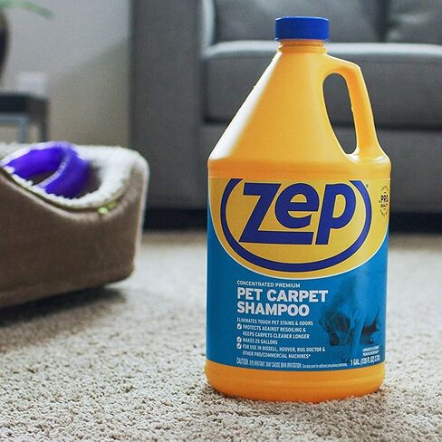 Zep Premium Pet Carpet Shampoo - 1 Gallon (Case of 2) ZUPPC128 - Concentrated Pro Formula Removes Tough Pet Stains and Odors in Saudi Arabia