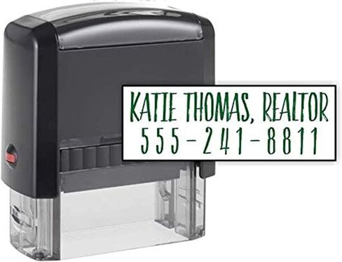 Custom Line Stamps | Custom Text Office Stamp | Short or Long | 20 Font Choices | Multiple Color Options | Up to 8 Lines of Text | Perfect for Personal or Professional Use (2-Line, Short) in Kuwait