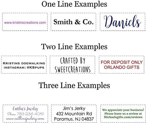 Custom Line Stamps | Custom Text Office Stamp | Short or Long | 20 Font Choices | Multiple Color Options | Up to 8 Lines of Text | Perfect for Personal or Professional Use (2-Line, Short) in Kuwait