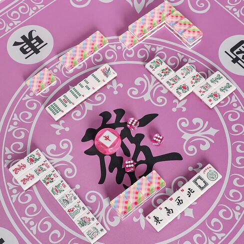American Mahjong Set,166 Quality Acrylic Tiles with Colorful Prints, 4 All-in-One Color Rack/Pushers, Complete Mahjong Game Set with Carrying Bag in Saudi Arabia