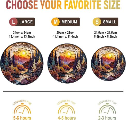 Wooden Puzzles for Adults, Unique Animal Shaped Sunset Forest Adult Puzzle, 3D Vision Wooden Jigsaw Puzzles Adult, Challenging Creative Gifts Family Games 13.4 * 13.4in 300pcs in Kuwait