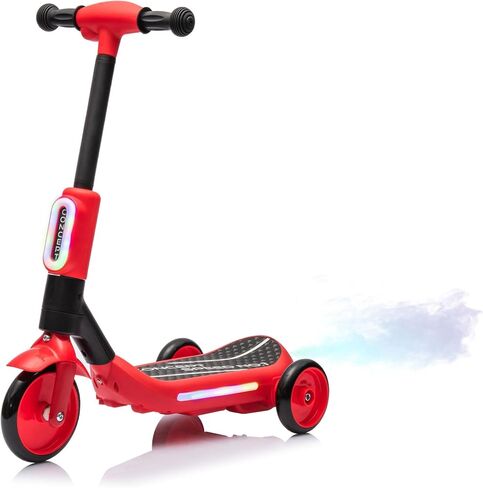 2in1 Kids Electric Scooter, 3-Wheel Design with Colorful LED Lights & Spray Taillight, One-Button Start, Safe Ride On Scooter for Ages 37-95 Months, 8.82 lbs in Saudi Arabia