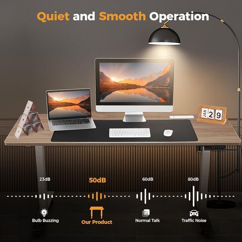 المكتب الكهربائي الدائم 55 × 24 بوصة قابلة للتعديل قابلة للتعديل المريح للجلوس الوقوف مكتب منحني لمحطة عمل كمبيوتر المكتب المنزلي مع 2 منافذ USB 3 عجلات محددة للذاكرة ، الأسود in Kuwait