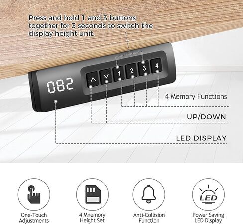 المكتب الكهربائي الدائم 55 × 24 بوصة قابلة للتعديل قابلة للتعديل المريح للجلوس الوقوف مكتب منحني لمحطة عمل كمبيوتر المكتب المنزلي مع 2 منافذ USB 3 عجلات محددة للذاكرة ، الأسود in Kuwait