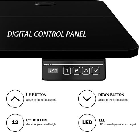 Meilocar Electric Standing Desk, Height Adjustable Desk 55 x 24 Inch Sit Stand Up Desks, Computer Desks with Splice Board, Memory Preset, Black Frame and Black Top in Saudi Arabia