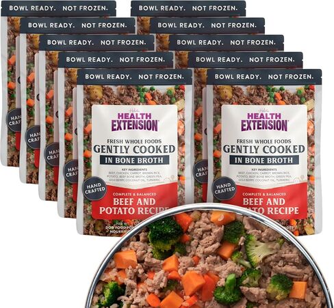 Health Extension Gently Cooked Chicken & Pumpkin Dog Food, Human-Grade & Shelf-Stable with Superfoods, Supports Digestion, Immunity, Skin & Coat, 9 oz Pouch (Pack of 5) in Saudi Arabia