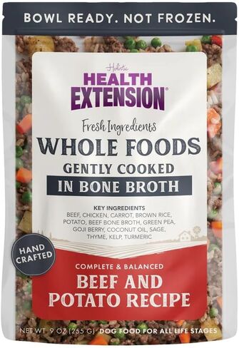 Health Extension Gently Cooked Chicken & Pumpkin Dog Food, Human-Grade & Shelf-Stable with Superfoods, Supports Digestion, Immunity, Skin & Coat, 9 oz Pouch (Pack of 5) in Saudi Arabia