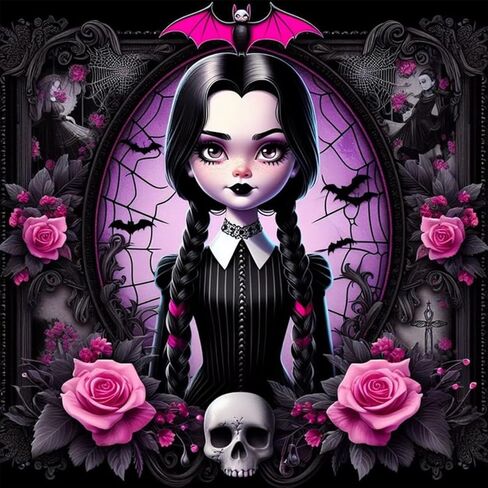 مجموعات فن الماس المظلمة للبالغين ، مجموعات الطلاء الماس ثلاثية الهالوين للمبتدئين لجولة المبتدئين 5D الحفر الكاملة من النقاط الماس للهدية ديكور الجدار المنزلي 12x16 بوصة in Kuwait