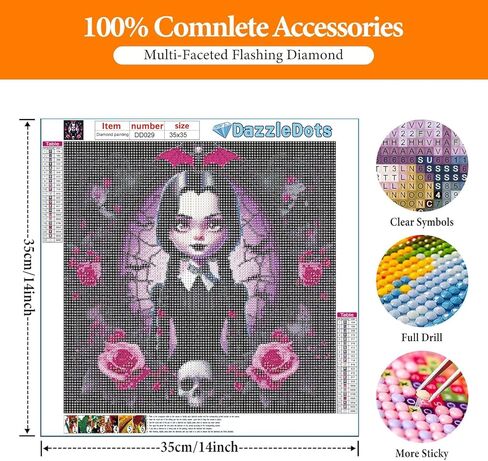 مجموعات فن الماس المظلمة للبالغين ، مجموعات الطلاء الماس ثلاثية الهالوين للمبتدئين لجولة المبتدئين 5D الحفر الكاملة من النقاط الماس للهدية ديكور الجدار المنزلي 12x16 بوصة in Kuwait