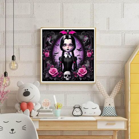 مجموعات فن الماس المظلمة للبالغين ، مجموعات الطلاء الماس ثلاثية الهالوين للمبتدئين لجولة المبتدئين 5D الحفر الكاملة من النقاط الماس للهدية ديكور الجدار المنزلي 12x16 بوصة in Kuwait