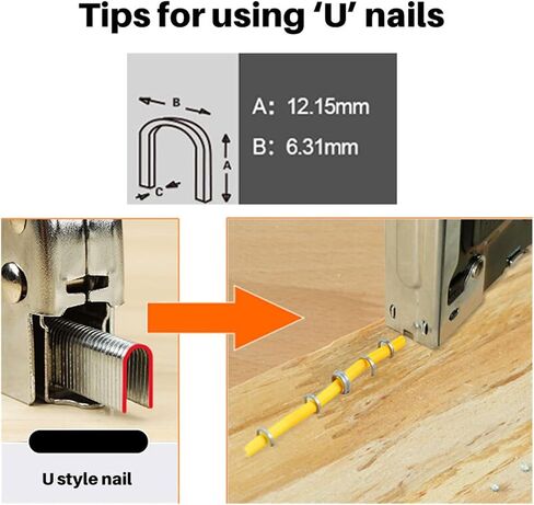 Oil-Free Pneumatic Staple Gun 3 in 1 Manual Nail Stapler Gun with 600pcs Nails for Furniture Upholstery Furniture Staple Gun Household Hand Tool in Saudi Arabia