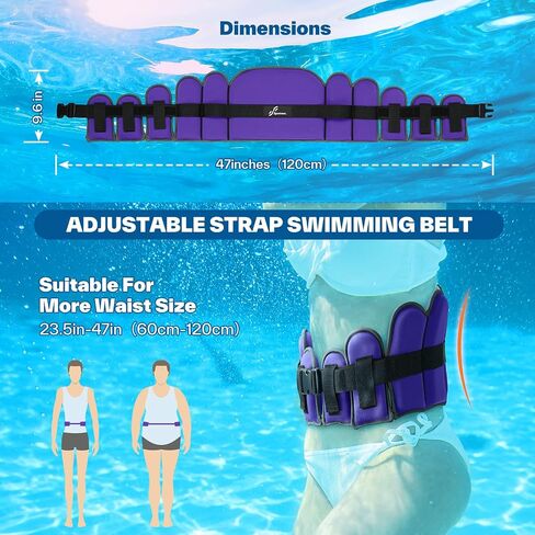 Swim Belt Aquatic Exercise Equipment: Sportneer Aqua Float Belts Swimming Exercise Pool Jogger Floatation Aid Buoyancy Belt Water Training Accessories for Adults Youth Fitness Workout Therapy in Saudi Arabia