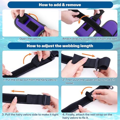 Swim Belt Aquatic Exercise Equipment: Sportneer Aqua Float Belts Swimming Exercise Pool Jogger Floatation Aid Buoyancy Belt Water Training Accessories for Adults Youth Fitness Workout Therapy in Saudi Arabia