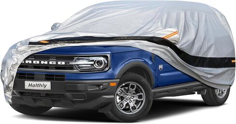 Holthy 10 Layers Car Cover Custom Fit for Toyota 4Runner (2002-2024) Waterproof All Weather for Automobiles, Outdoor Full Cover Rain Sun UV Protection with Zipper Cotton. Silver in Saudi Arabia