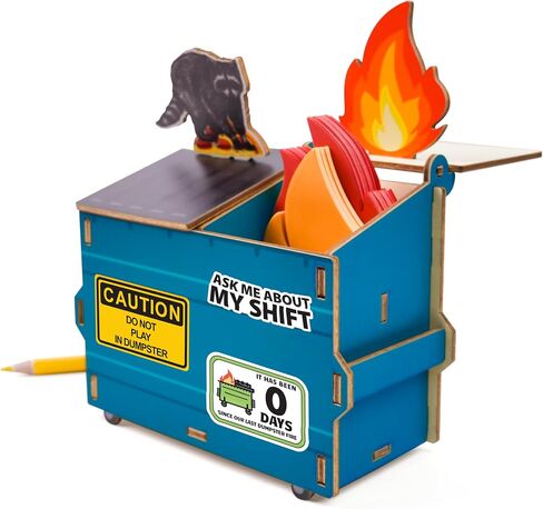 Dumpster Fire Desk Organizer, DIY Pencil Holder with Raccoon & Flame Decor, Bonus Fire-Shaped Sticky Notes & Stickers, Dumpster Fire Holder, Funny Desk Accessory, Gag Gift for Coworkers in Saudi Arabia