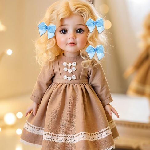 100 قطعة صغيرة الأزرق ، أقواس شريط الساتان الصغيرة للحرف اليدوية ، أقواس تويست صغيرة أقواس الحرف اليدوية للاختلاف DIY هدية زفاف عيد ميلاد عيد الميلاد (الأزرق) in Kuwait