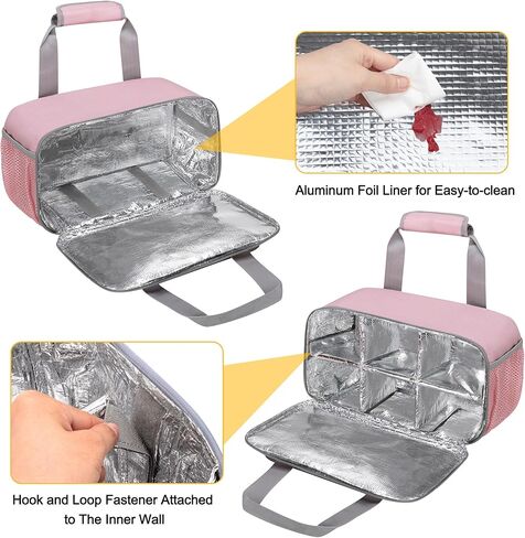 Acrylic Paint Organizer Bag for up to 54 Bottles (2 oz), Art Supply Storage Case with Handle Strap, Extra Pocket for Paint Brushes, Palette Board, Aluminum Foil Liner for Easy Cleaning (Pink) in Saudi Arabia