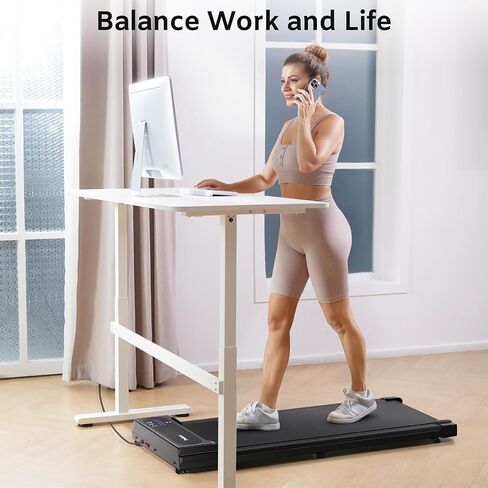 Under Desk Walking Pad Treadmill, TheNeat Portable Treadmill for Home and Office, 2.5HP Ultra Quiet Under Desk Treadmill 2 in 1 for Walking and Jogging, Remote Control, LED Display, Walking Treadmill in Saudi Arabia