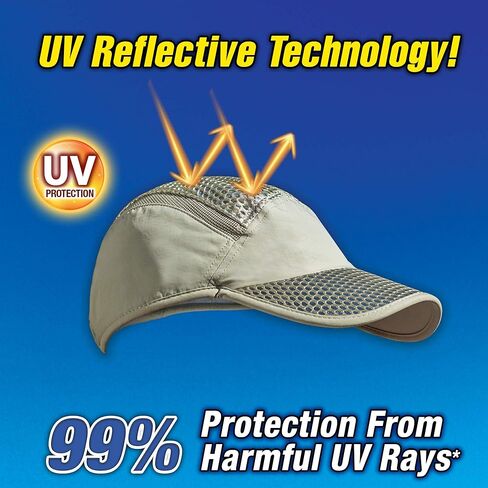 Arctic Air Evaporative Cooling Hat - UV Reflective Technology for Protection from UV Rays, Hydro-Chill Evaporative Cooling Liner, Beige, One Size (Adjustable) - Sun Hat in Kuwait