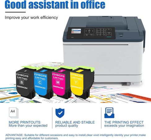 دوسوم 4 عبوات عالية العائد C310/C315 خرطوشة الحبر 006R04364 006R04365 006R04366 006R04367 استبدال C310DNI C310DNIM C315DNI PRINTER in Saudi Arabia